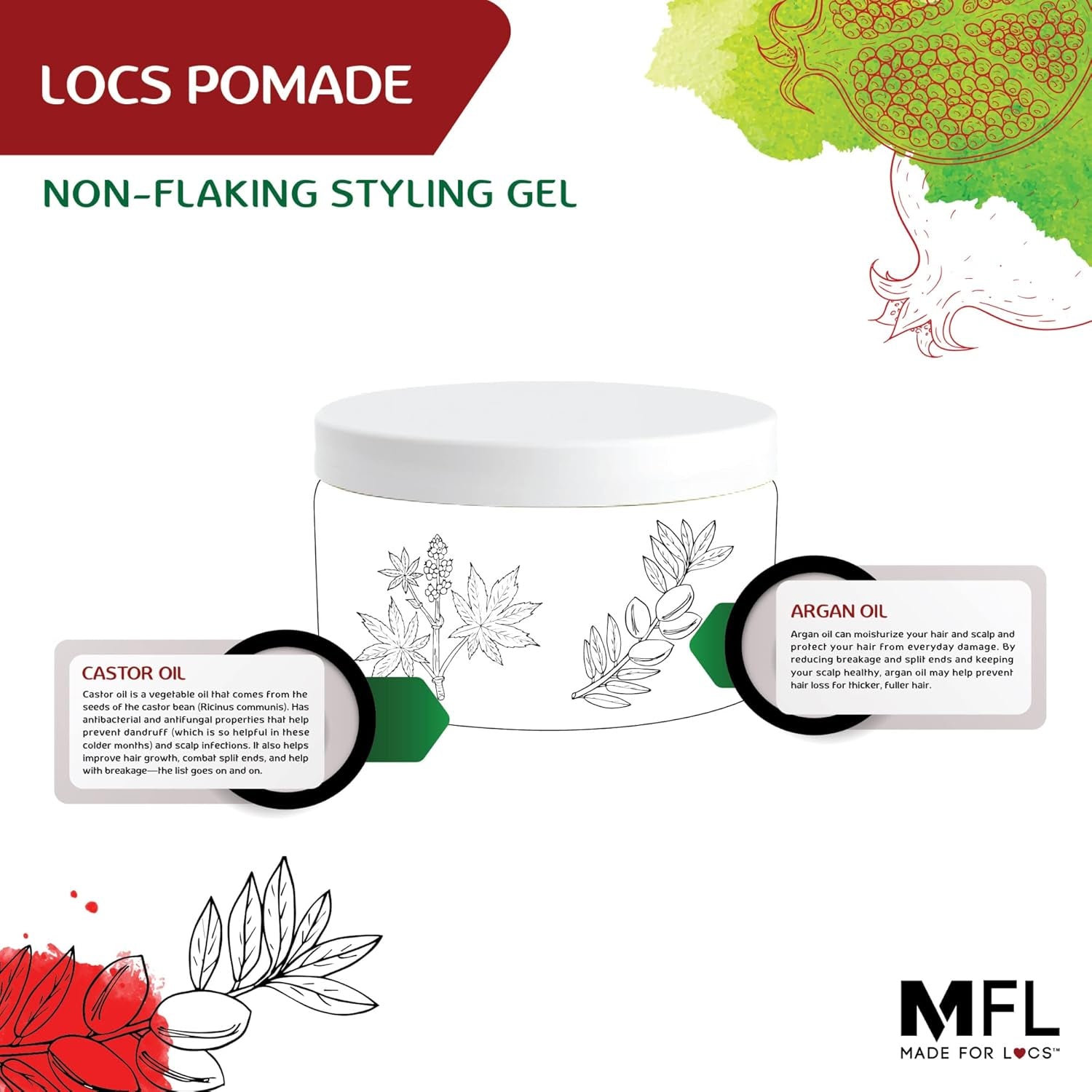 Made for Locs Retwisting Firm Hold Styling Pomade | Gel | 4 Oz (Papaya)